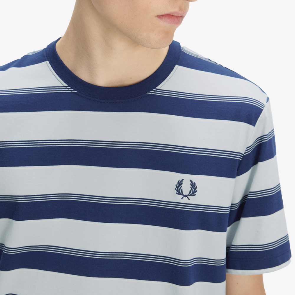 프레드페리 프레드페리 파인 스트라이프 티셔츠 프렌치 네이비(Fred Perry Fine Stripe T-Shirt FRENCH Navy) - 4
