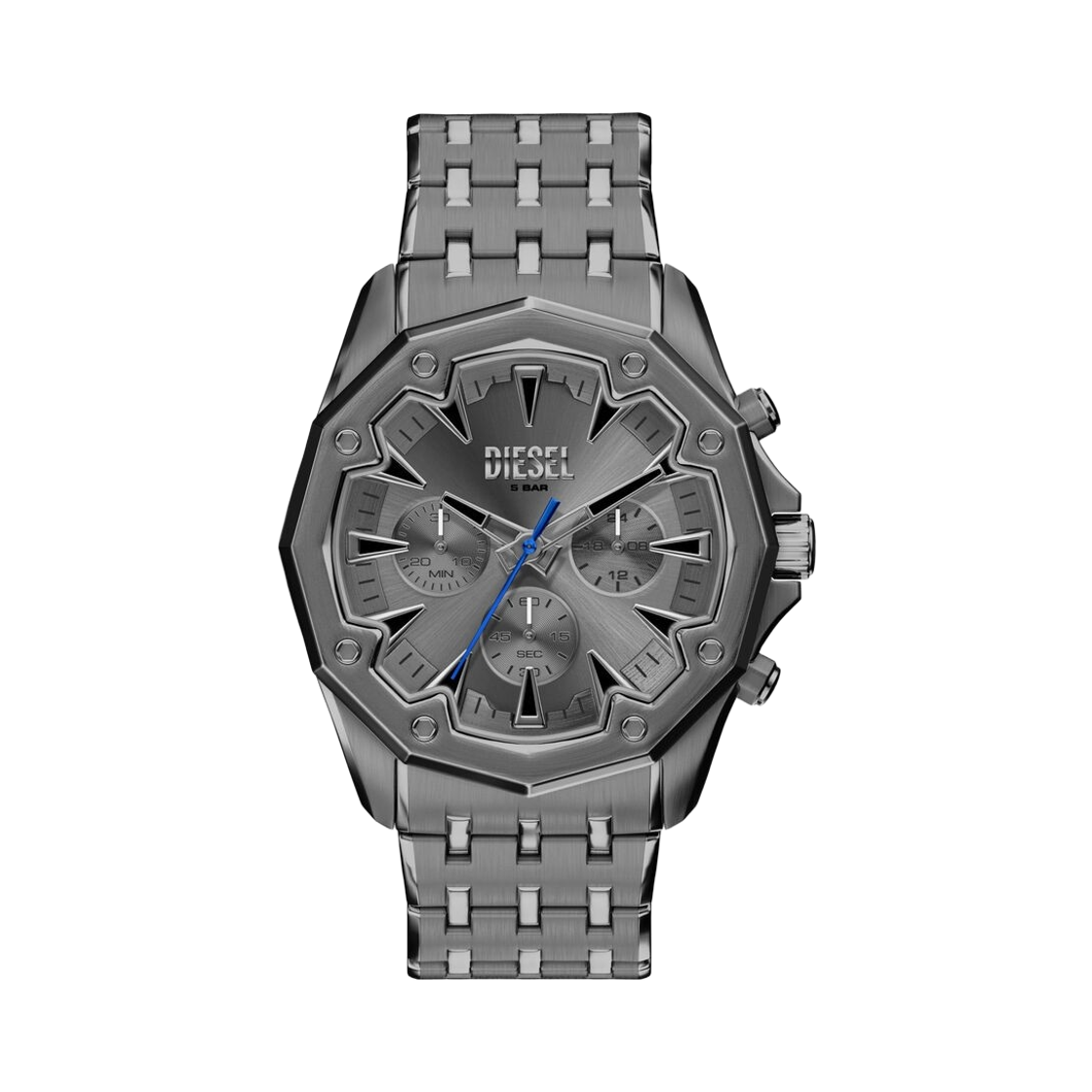디젤 Dz4708 스팅어 건메탈 쿼츠 46mm 스테인리스 스틸 그레이(Diesel Dz4708 Stinger Gunmetal Quartz 46mm Stainless Steel Gray)