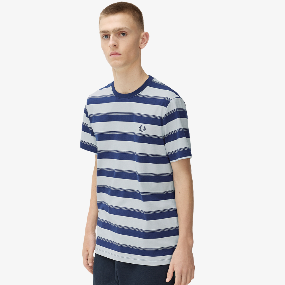 프레드페리 프레드페리 파인 스트라이프 티셔츠 프렌치 네이비(Fred Perry Fine Stripe T-Shirt FRENCH Navy) - 3