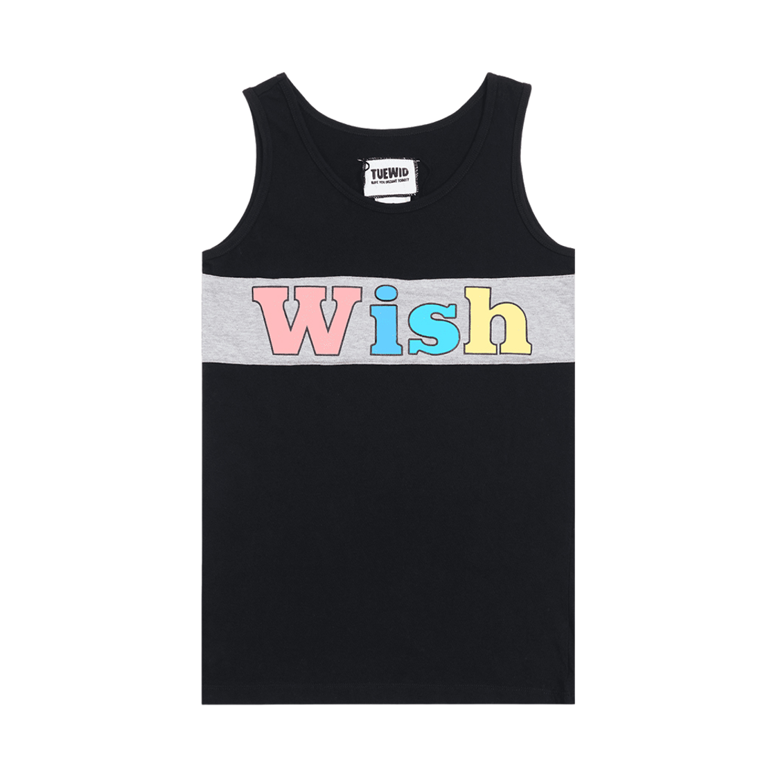 투위드 이니셜 슬리브리스 위시(Tuewid Initial Scoop Neck Sleeveless Top ‘W For Wish’)