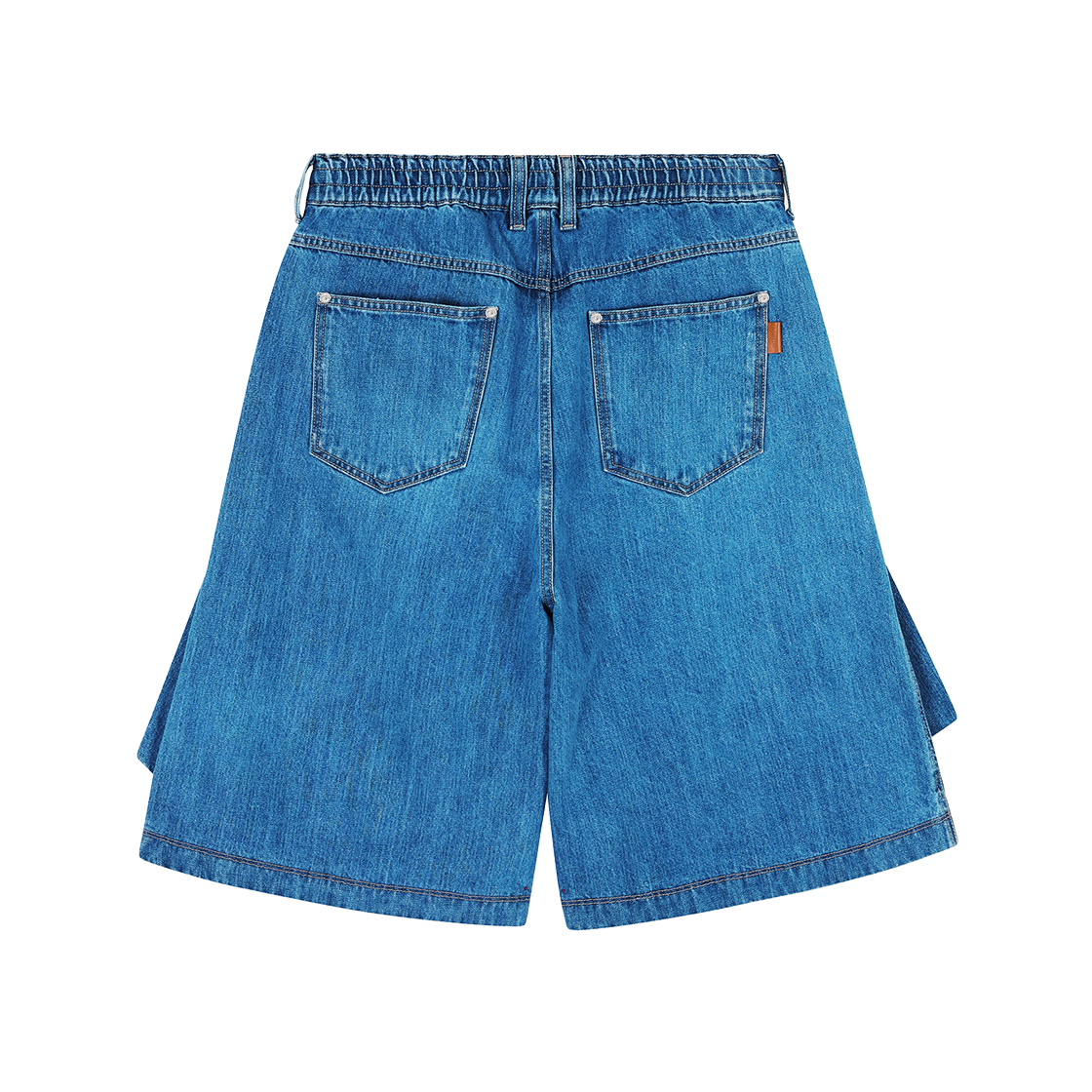 송지오 컬렉션 바이어스 드레이프 쇼츠 데님 블루(SONGZIO COLLECTION Bias Drape Shorts Denim Blue) - 2
