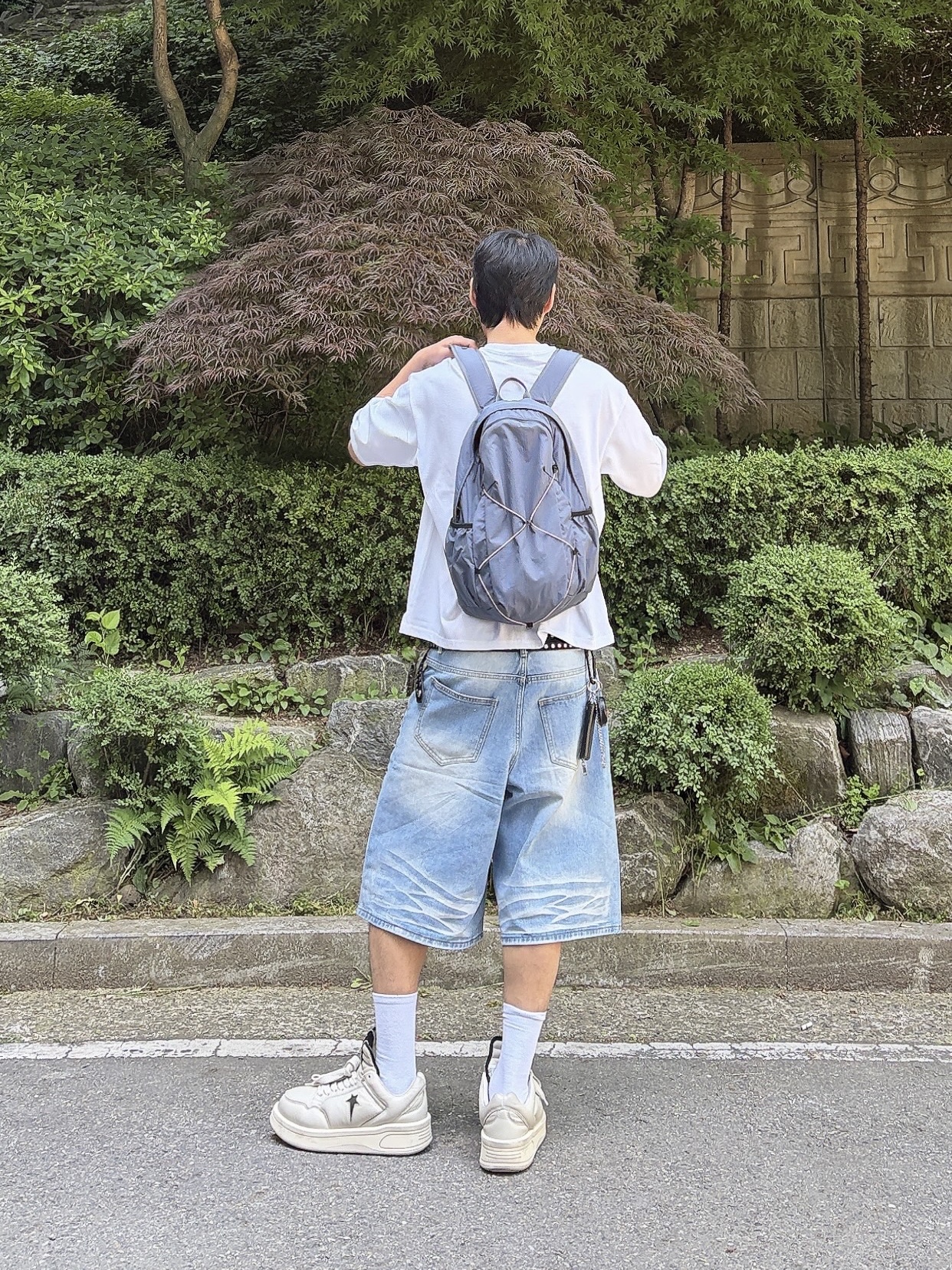 [KREAM 단독] MAZIUNTITLED Roam Pack Dusty Blue 착용 스타일 - 5