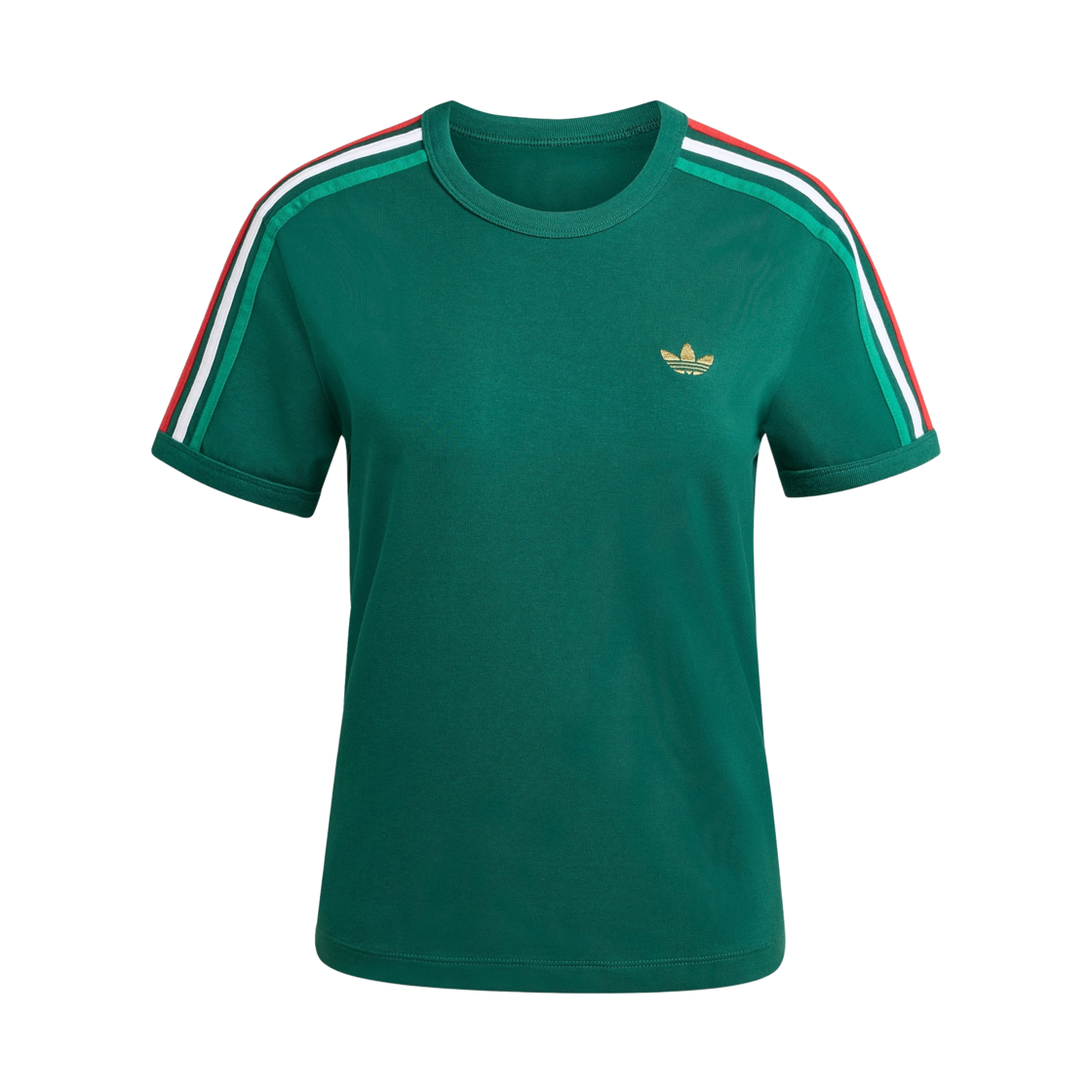 KE9384 (W) Adidas Originals 3-Stripes Slim T-Shirt Team Dark Green Bold Green - KR Sizing