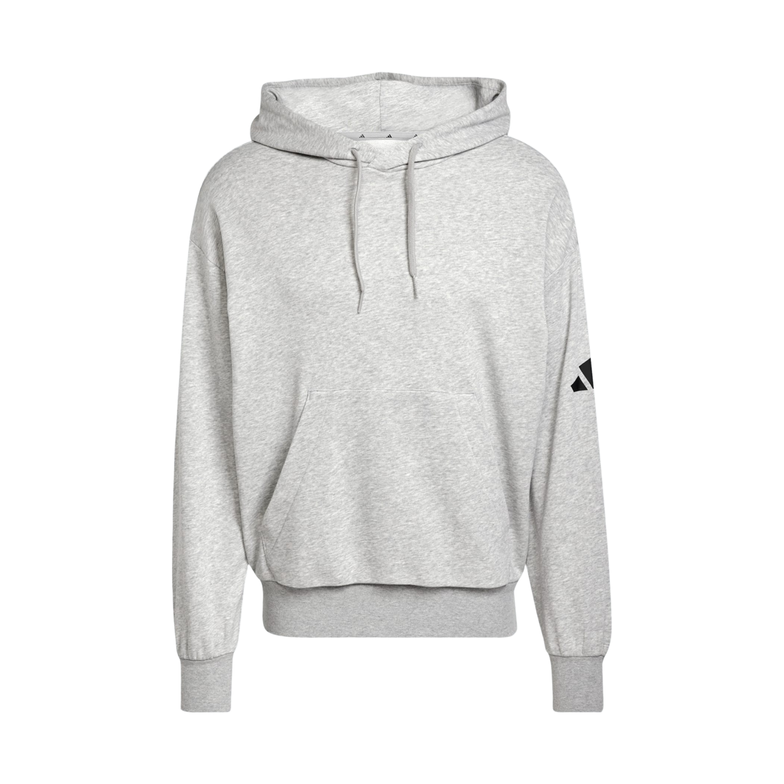 JF3591 Adidas Essentials Loose Fit 3 Bar Logo French Terry Hoodie Medium Grey Heather Black - KR Sizing