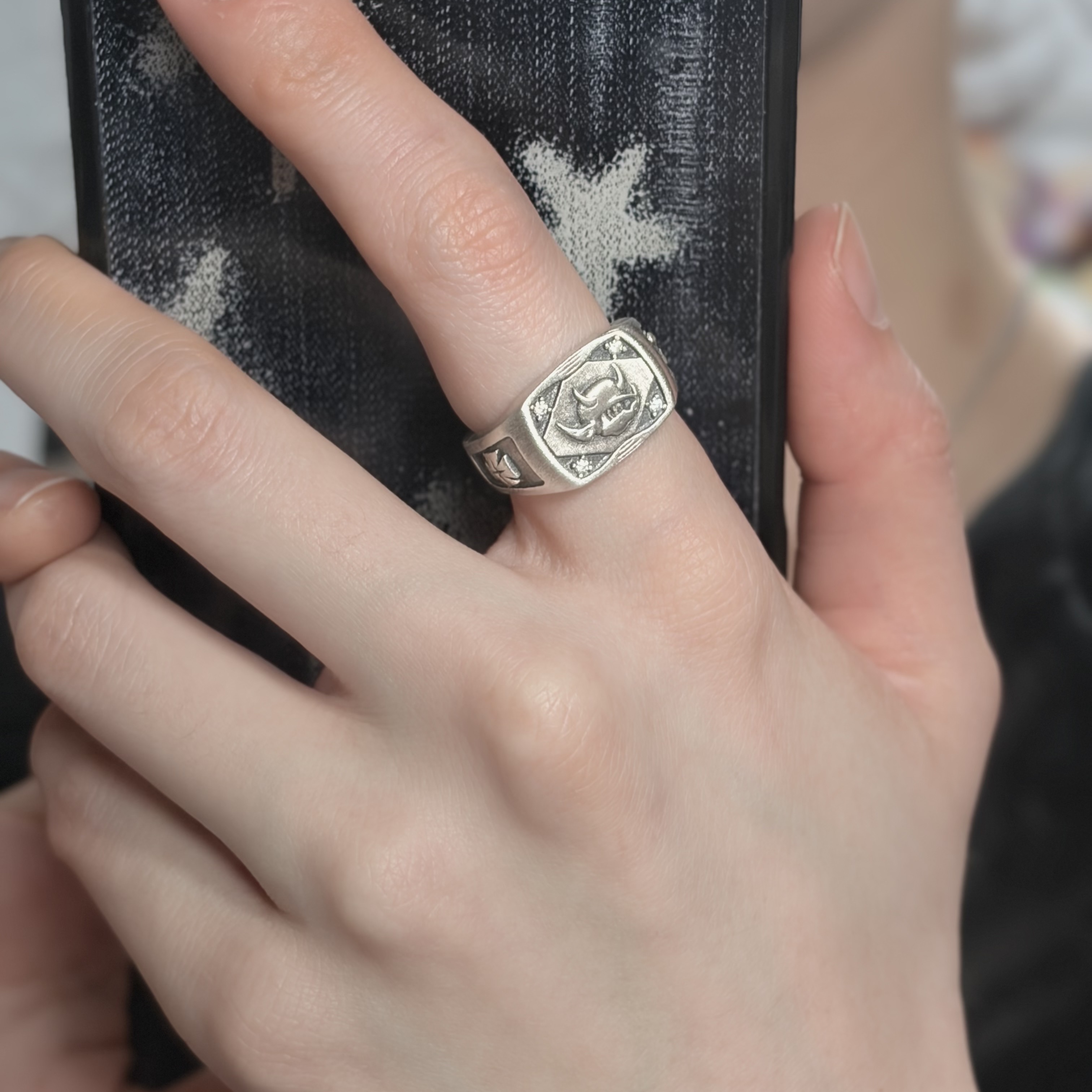 [프리오더] Polyteru 925 Silver Ring 003 Baby Devil 착용 스타일 - 2