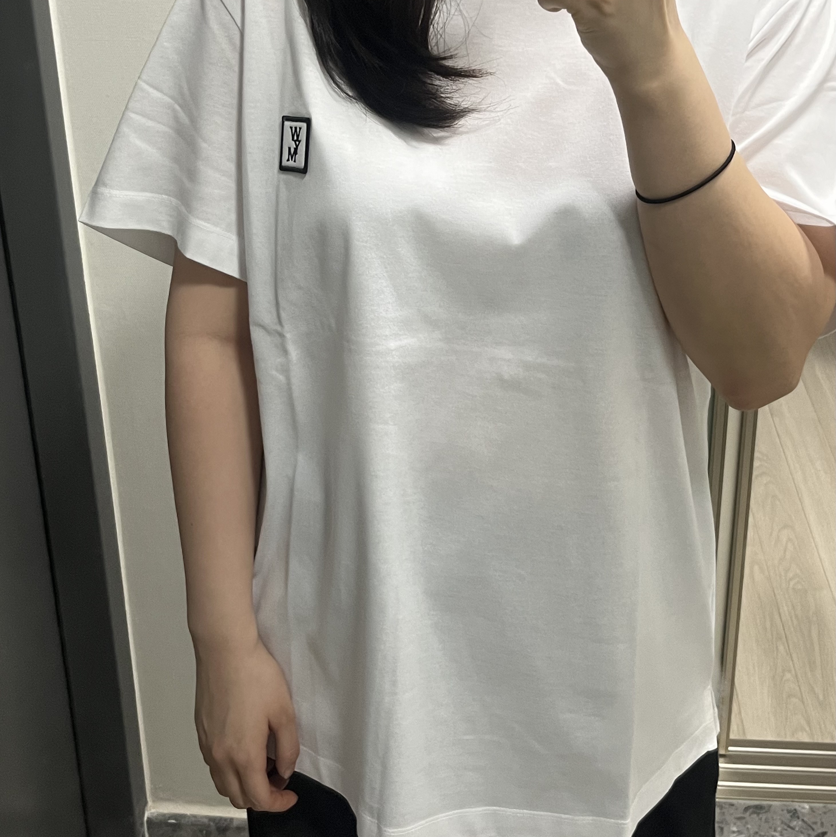 Wooyoungmi Cotton Back Logo T-Shirt White - 25SS 착용 스타일