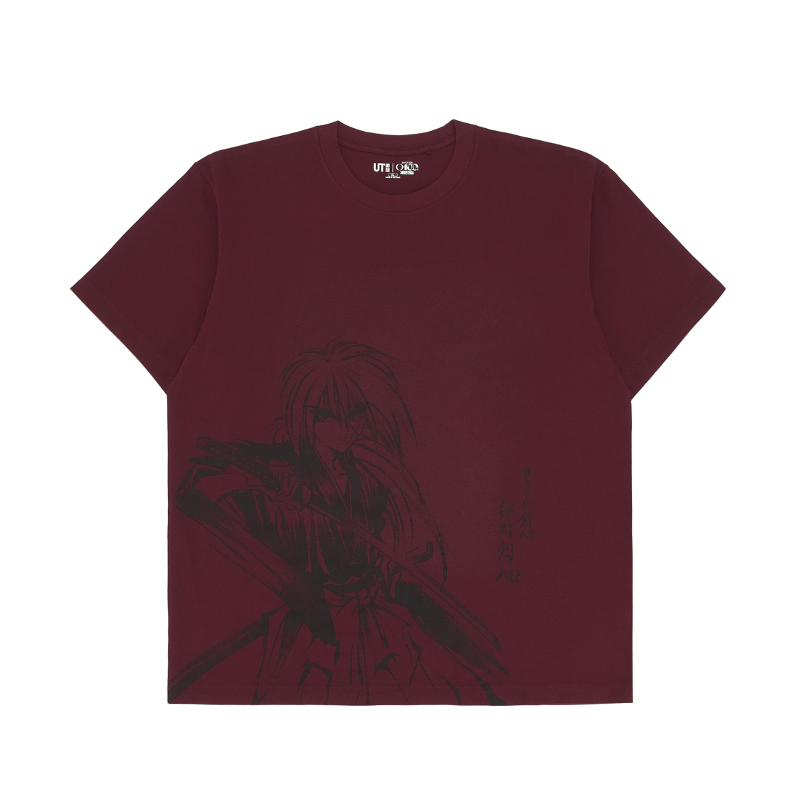 유니클로 UT 슈에이샤 창립 100주년 바람의 검심 티셔츠 와인(Uniqlo UT Shueisha 100th Anniversary Rurouni Kenshin T-Shirt Wine)