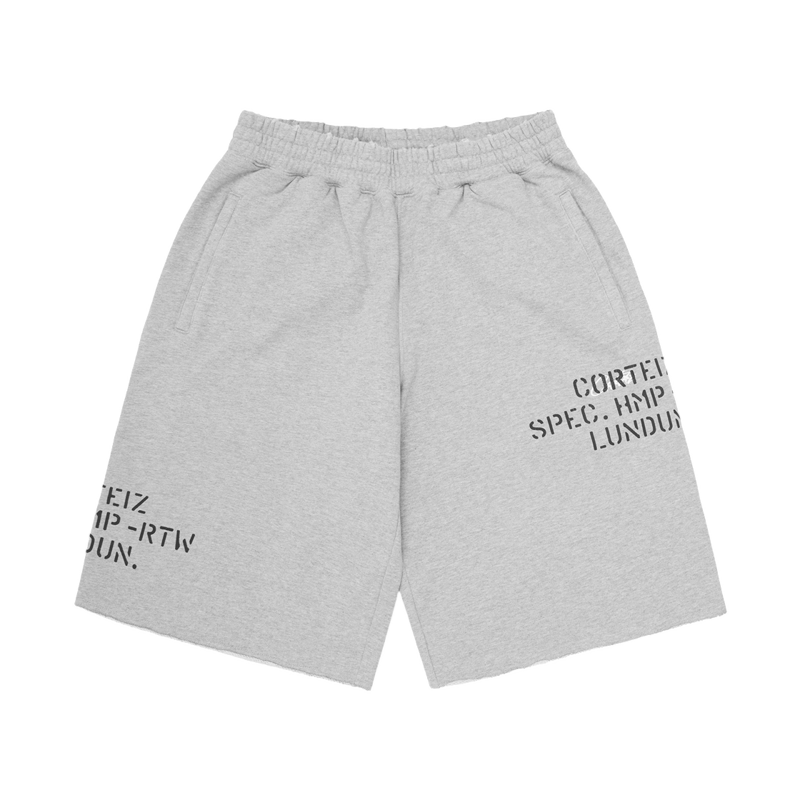 코르테이즈 HMP 스텐실 스웨트쇼츠 헤더 그레이(Corteiz HMP Stencil Sweatshorts Heather Grey)
