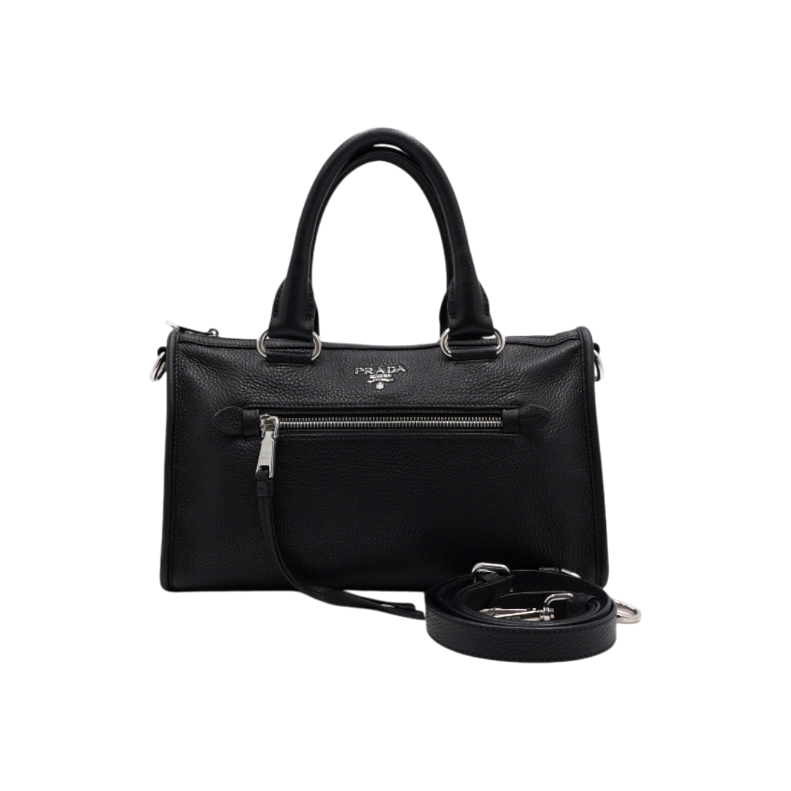 프라다 1BB022 블랙 비텔로 피닉스 레더 은장 로고 지퍼 토트백 겸 숄더백aa64406(Prada Black Vitello Phoenix Leather Silver Logo Zip Tote & Shoulder Bag)