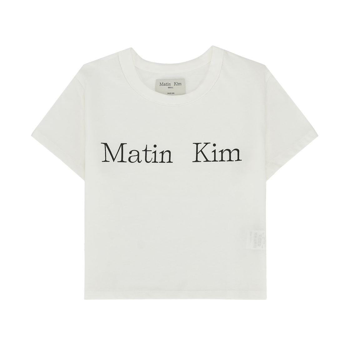 (W) 마뗑킴 로고 크롭탑 화이트((W) Matin Kim Logo Crop Top White)