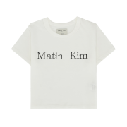 (W) Matin Kim Logo Crop Top White