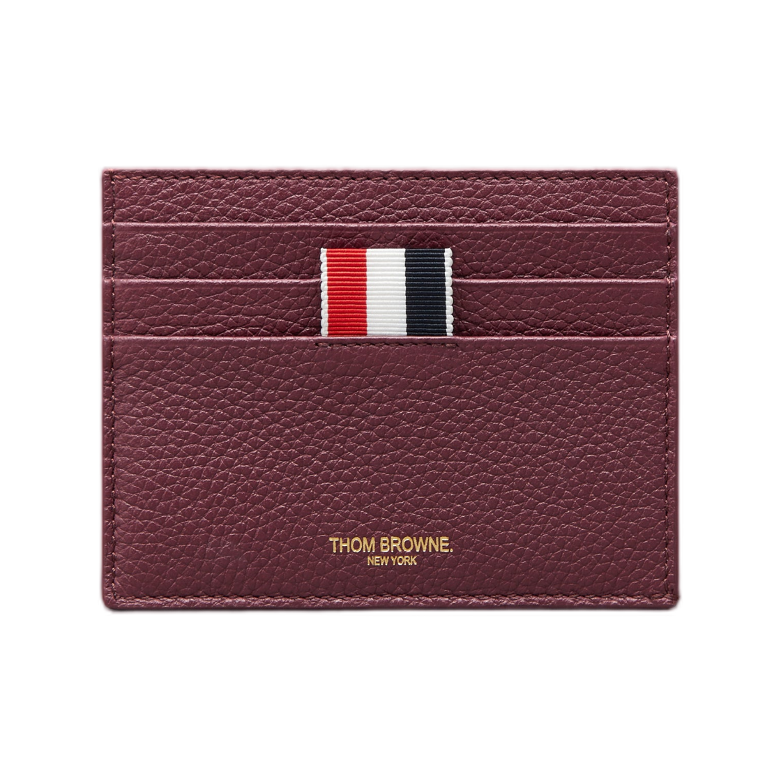 MAW031A-L0105-613 Thom Browne Soft Pebble Grain Note Compartment Card Holder Dark Burgundy