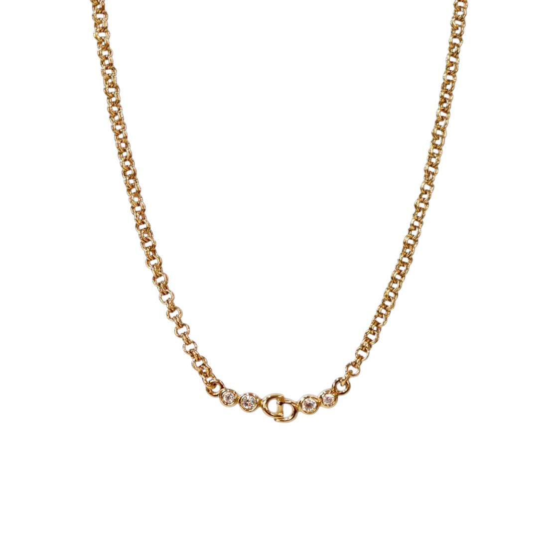 IT9ECL6UVIET Dior Cubic CD Gold Necklace A-B55150