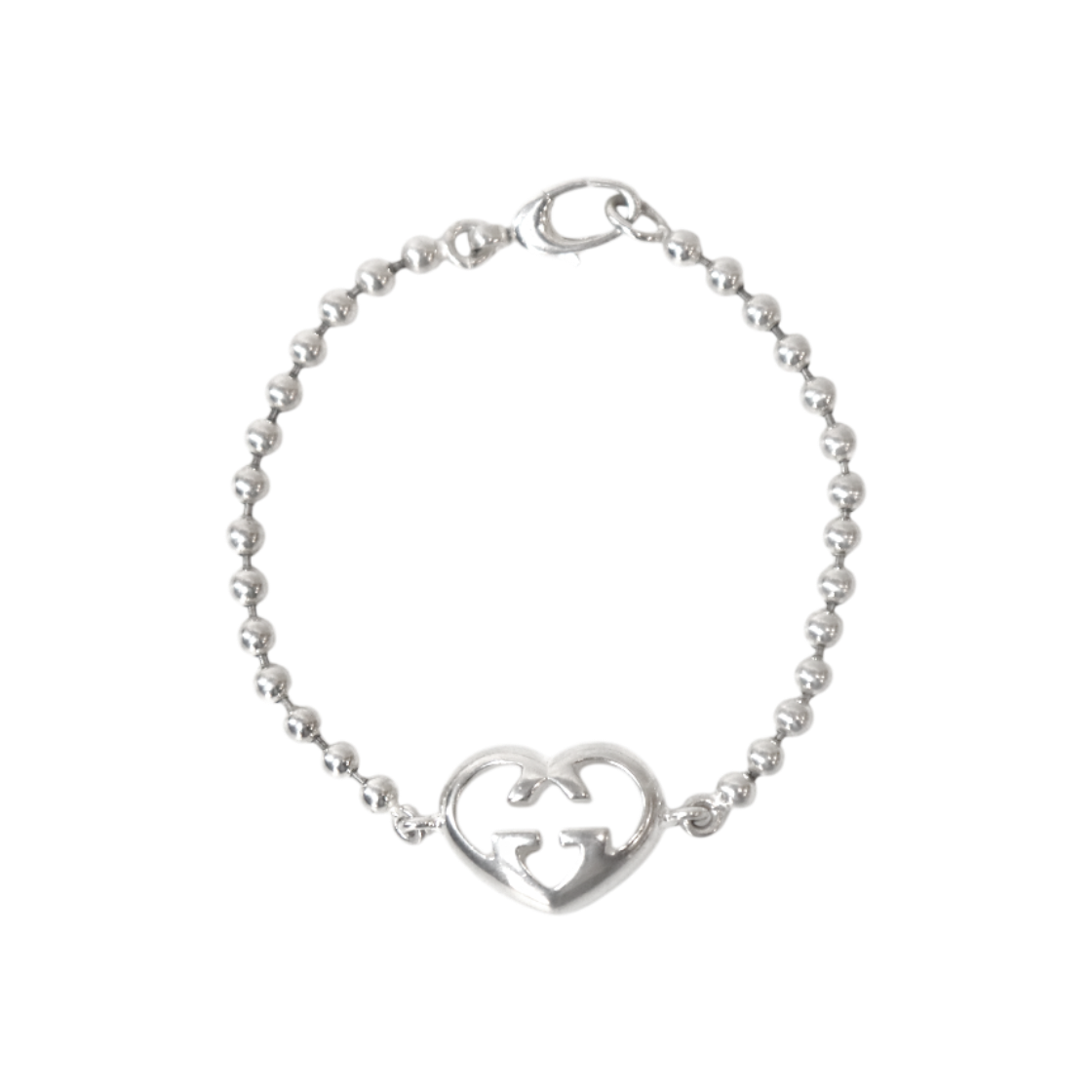 ITB6GBDVOOFQ Gucci Heart Interlocking G Silver Bracelet A-B60075