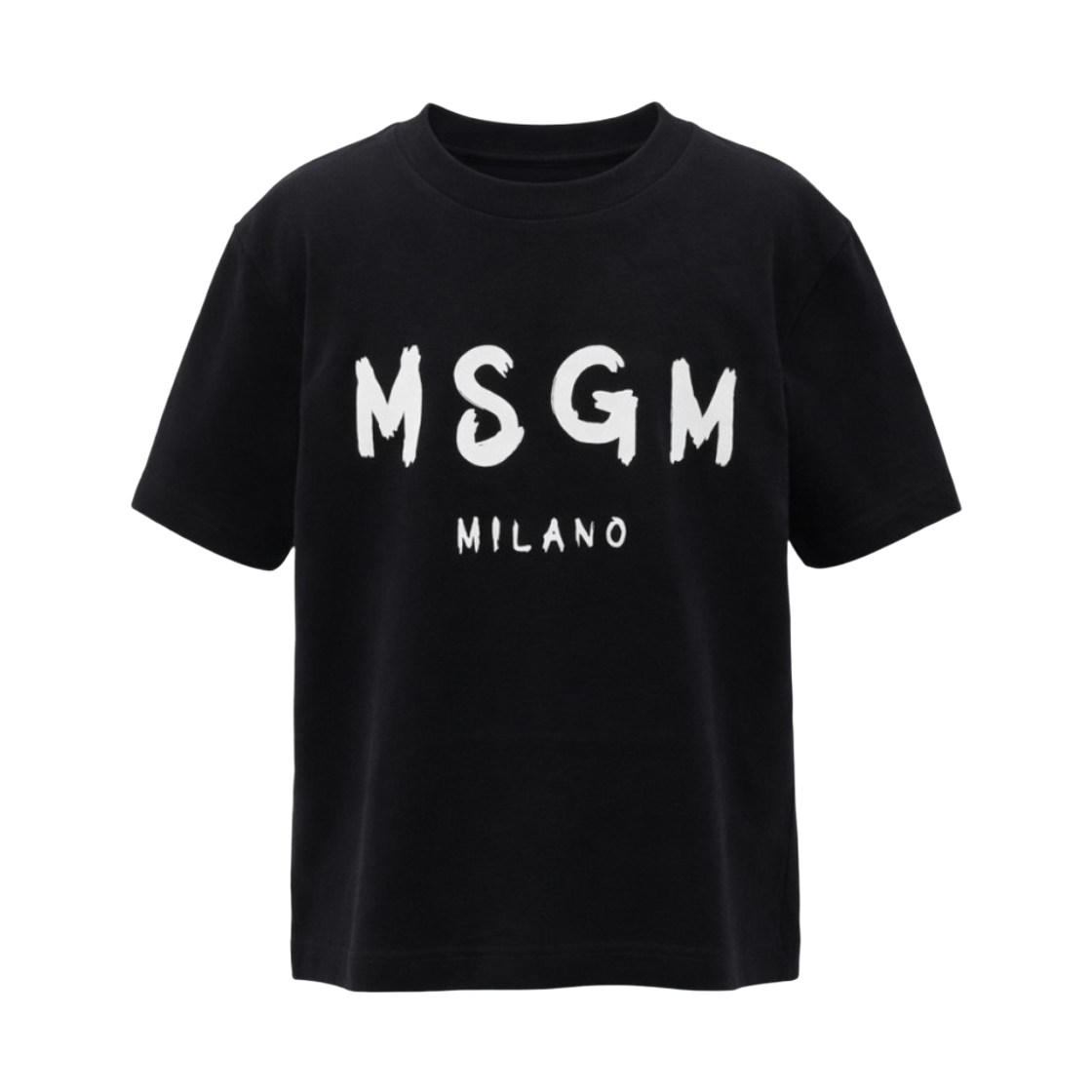 (키즈) 엠에스지엠 로고 코튼 티셔츠 블랙((Kids) MSGM Logo Cotton T-Shirt Black) - 1