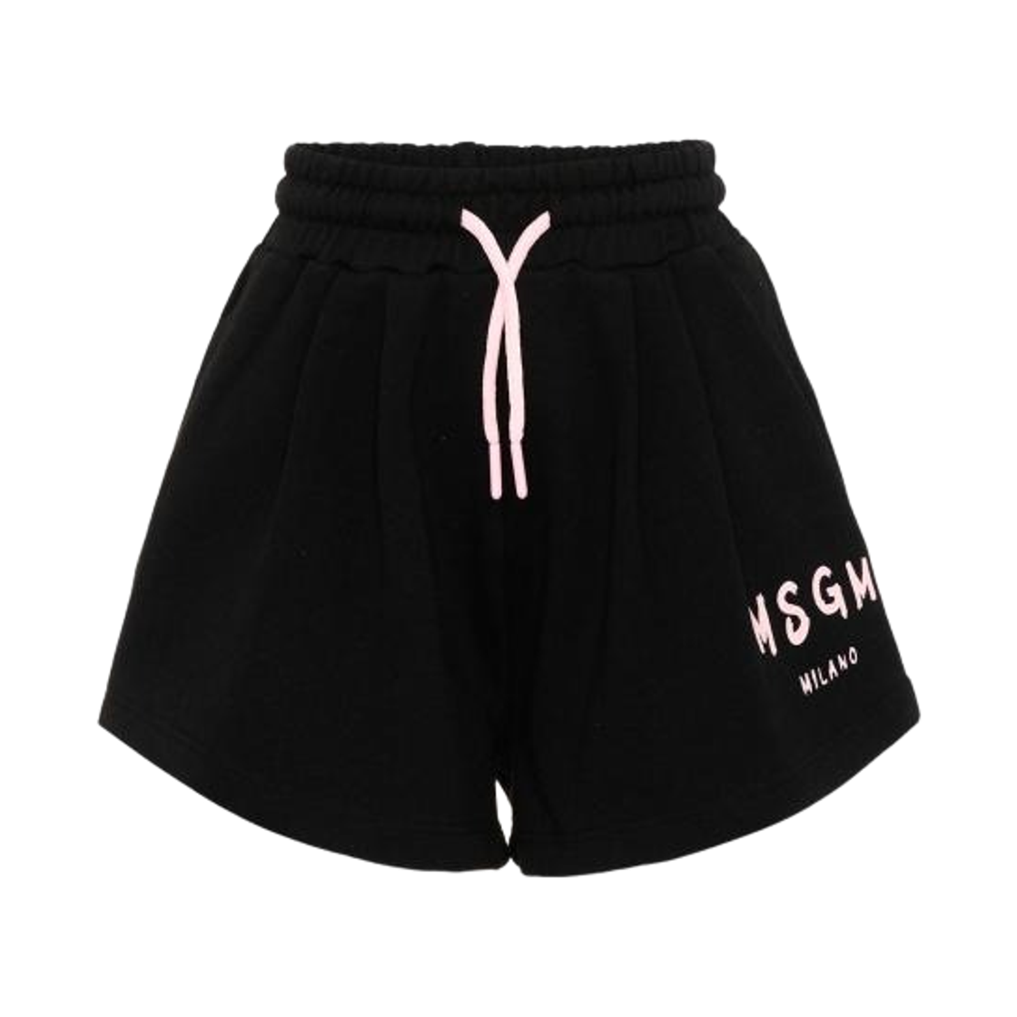 (키즈) 엠에스지엠 로고 숏 팬츠 블랙 핑크((Kids) MSGM Logo Short Pants Black Pink) - 1