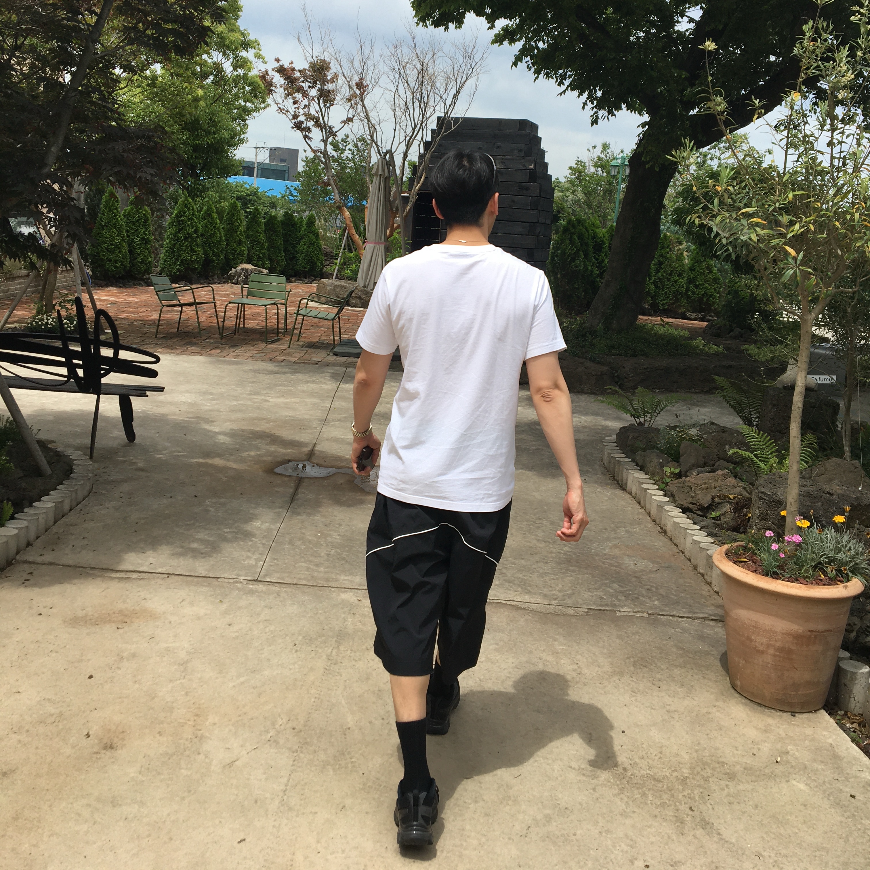 Undermycar Mu.184 Classic Logo Piping Line Nylon Shorts Black 착용 스타일