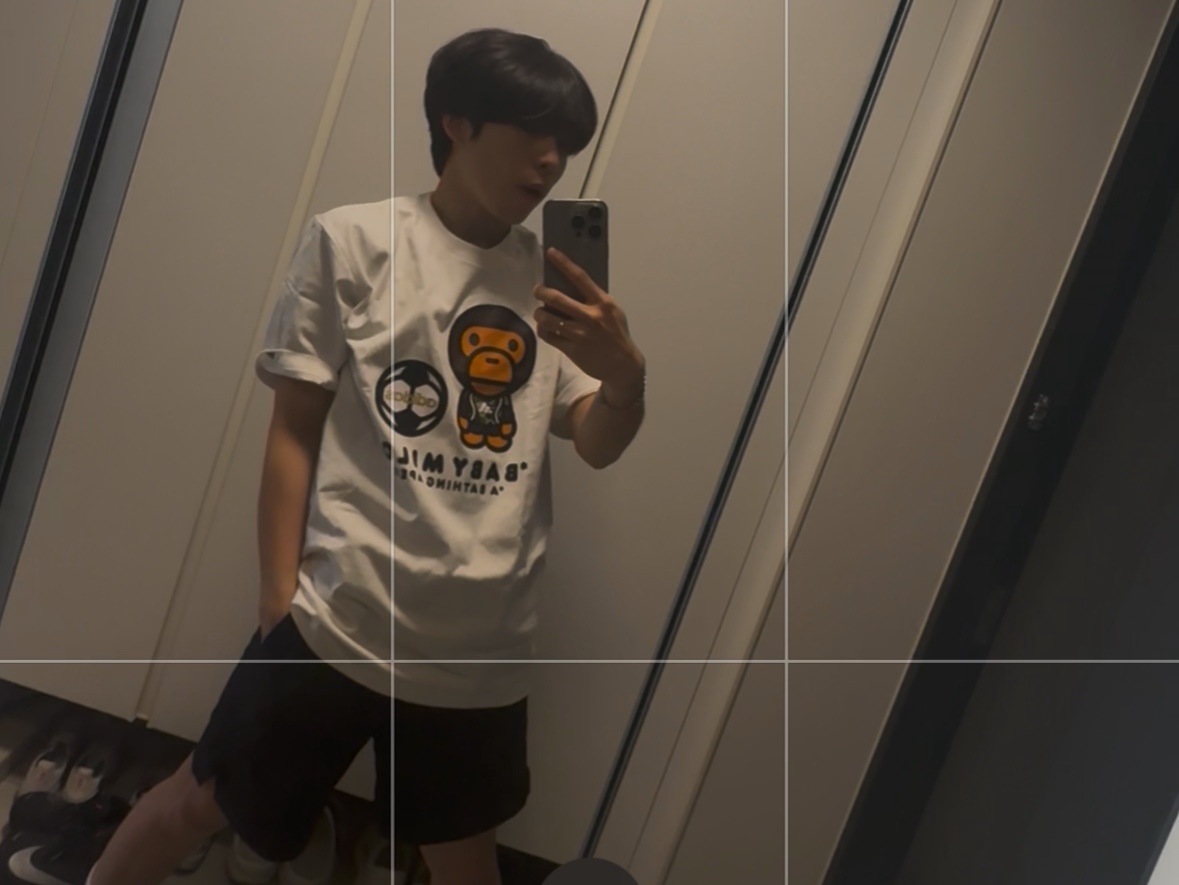 Adidas x BAPE Baby Milo T-Shirts White - KR Sizing 착용 스타일