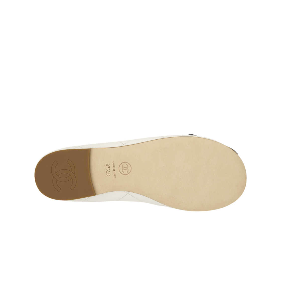 (W) 샤넬 발레 플랫 램스킨 & 화이트 블랙 더 샤넬 코코 비치 컬렉션((W) Chanel Ballet Flats Lambskin & White Black The Chanel Coco Beach Collection) - 2