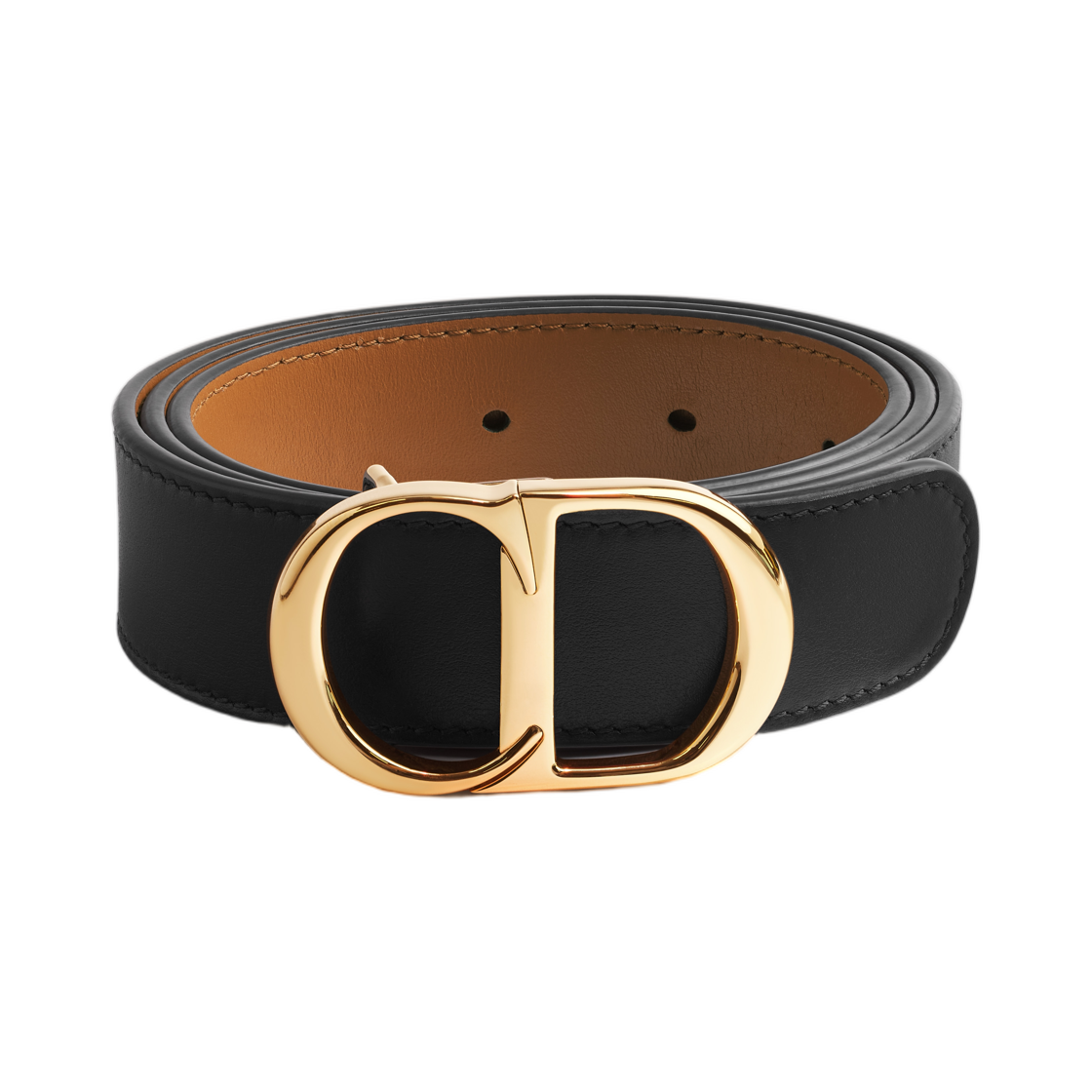 디올 리버서블 CD 아이콘 벨트 바비 스무스 카프스킨 30mm 블랙 마룬