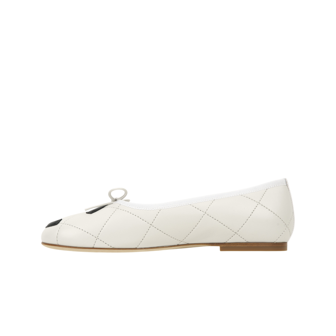 (W) 샤넬 발레 플랫 램스킨 & 화이트 블랙 더 샤넬 코코 비치 컬렉션((W) Chanel Ballet Flats Lambskin & White Black The Chanel Coco Beach Collection) - 3