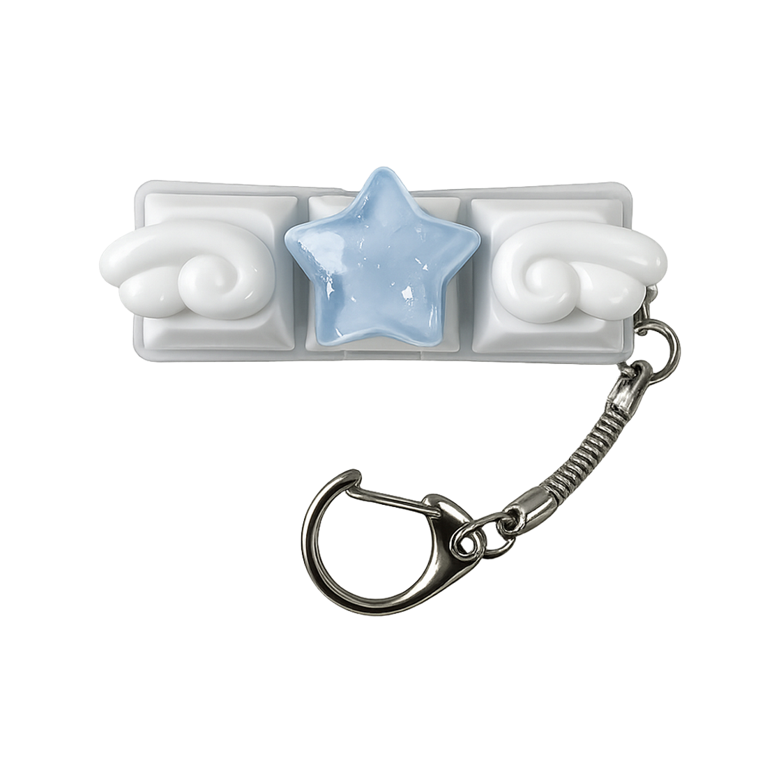 나인틴프라이데이 엔젤스타 키캡 키링 - 블루 (3구)(NINETEENFRIDAY Angel Star Keycap Keyring - BLUE (3 Button)) - 1