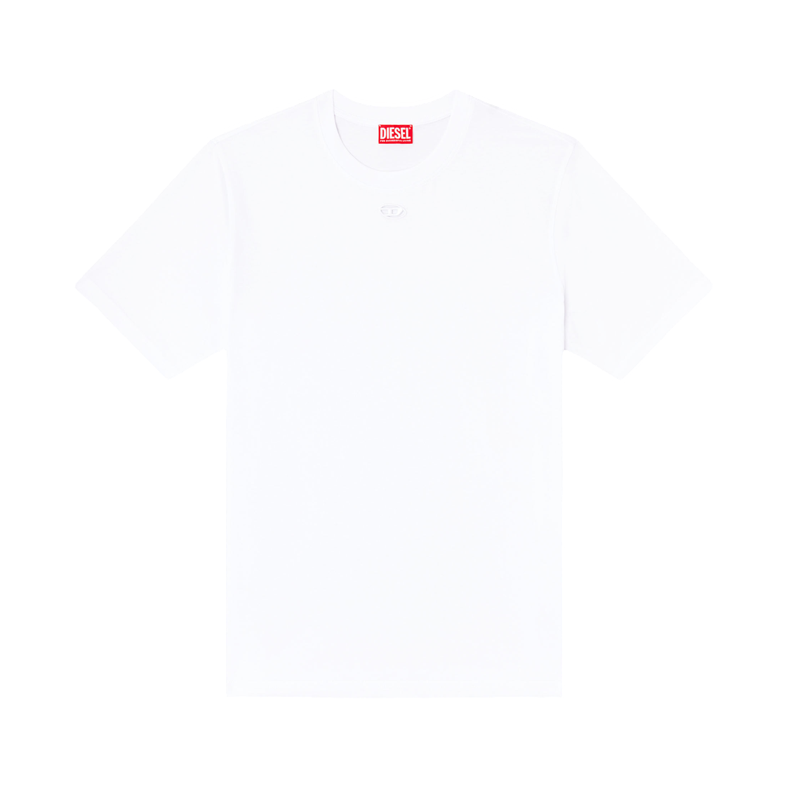 A194200NIAX-100 Diesel T-Shirt with Cut-Out Oval D White