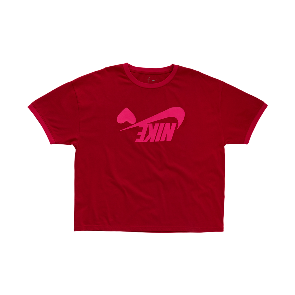 나이키 x 트래비스 스캇 캑터스 잭 하트 링거 티셔츠 레드(Nike x Travis Scott Cactus Jack Heart Ringer T-Shirt Red) - 1