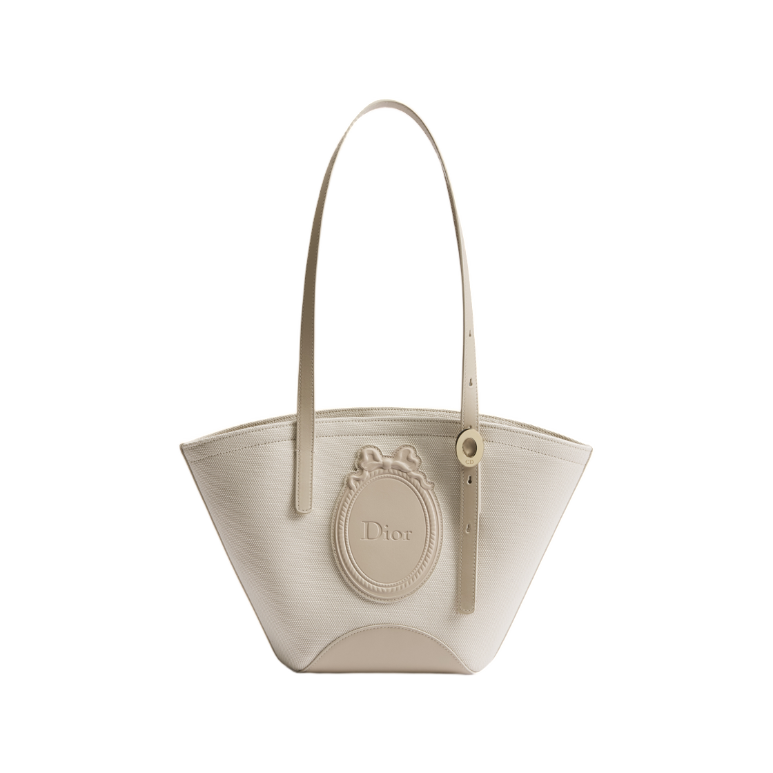M1423OEYW-M918 Dior Blooming Bag Mini Canvas & Dior Medallion Debossed Calfskin Beige Black
