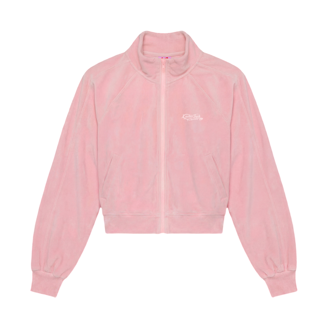 (W) 나이키 x 트래비스 스캇 캑터스 잭 핑크 벨루어 자켓 핑크((W) Nike x Travis Scott Cactus Jack Pink Velour Jacket Pink) - 1