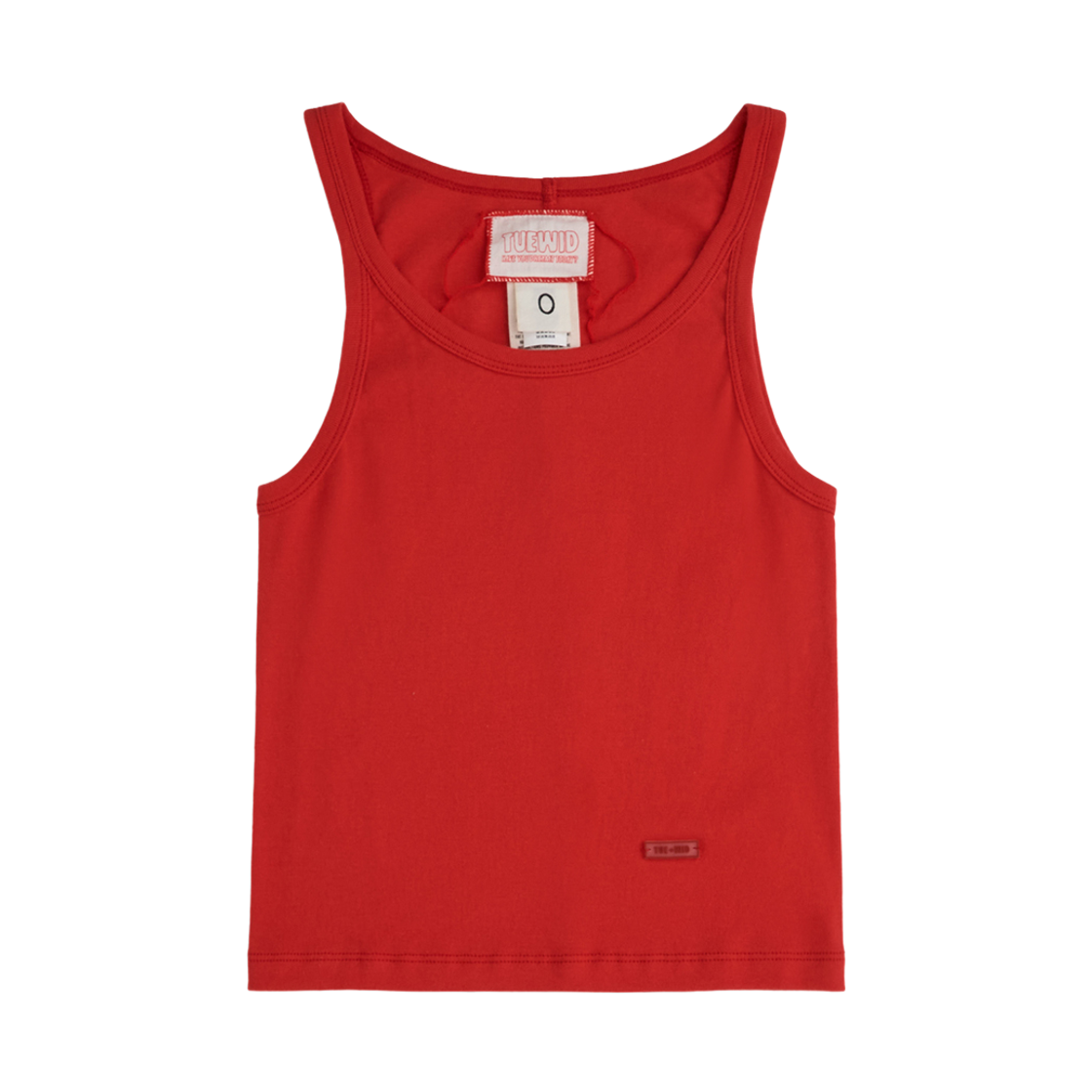 투위드 립 탱크탑나시 토마토(Tuewid Ribbed Sleeveless Tank Top In Tomato)