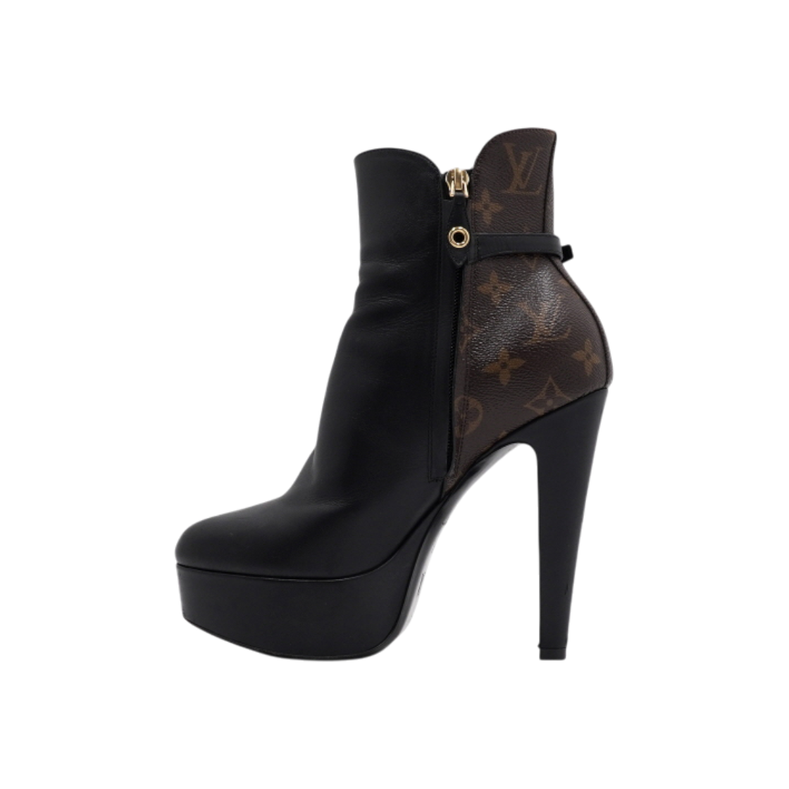 ITGPB87GDI4M Louis Vuitton Monogram Black Afterglow Platform Ankle Boots