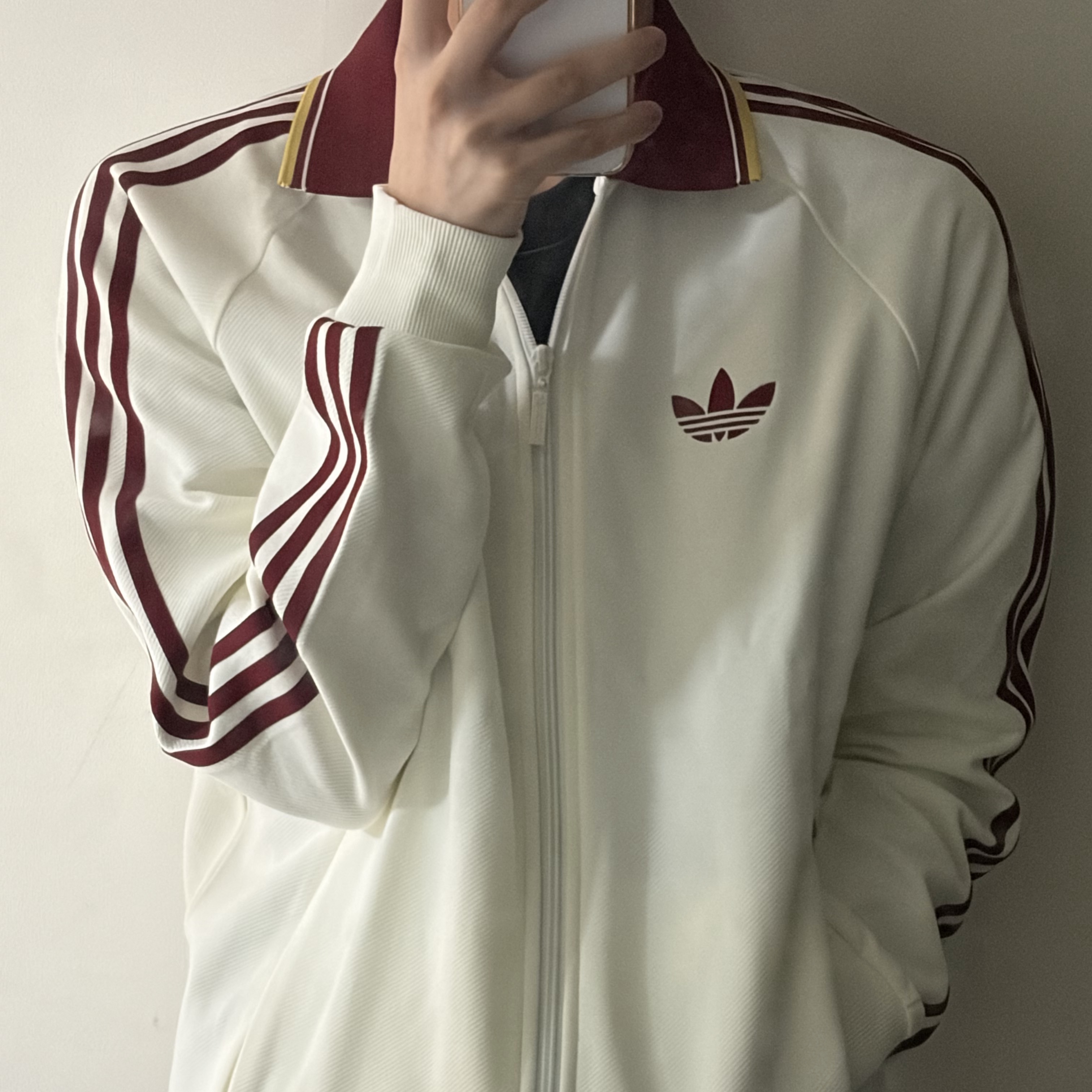 Adidas Spain Away Anthem Jacket Off White - KR Sizing (Non Marking Ver.) 착용 스타일