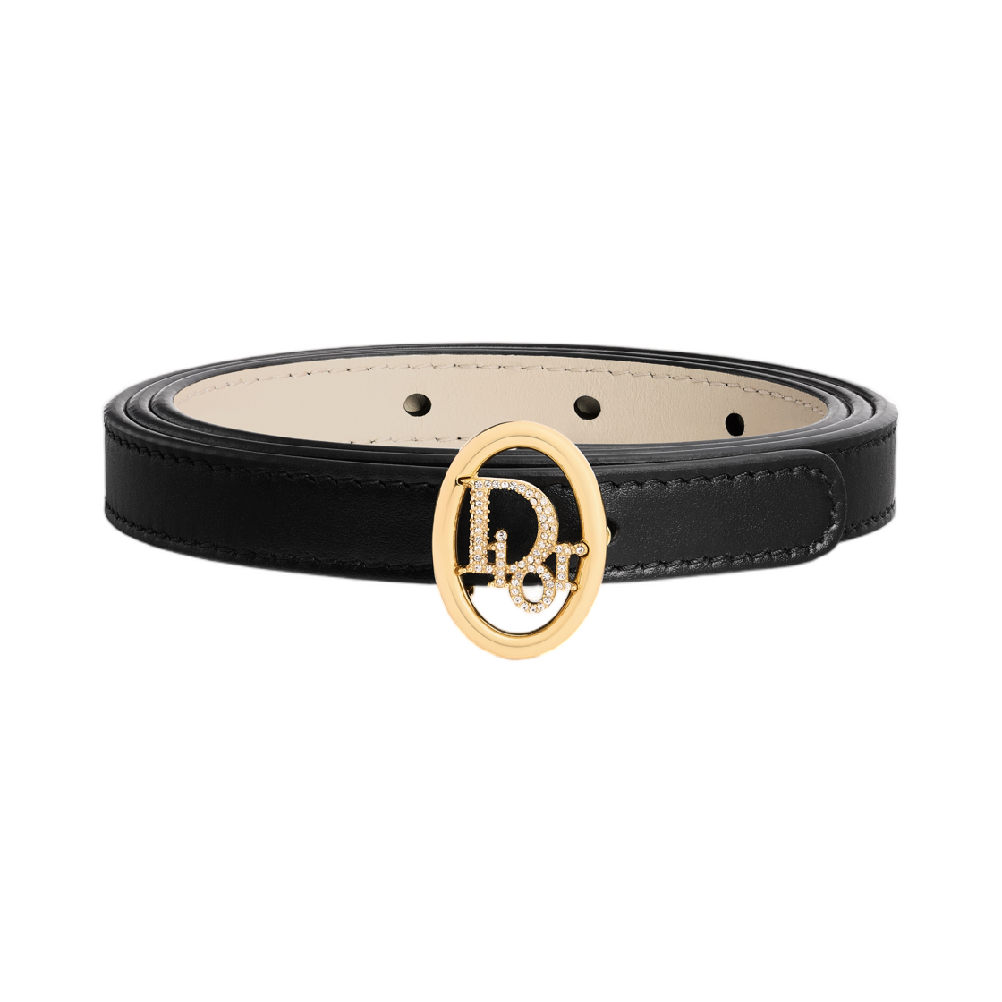 B1046GWJK-M64E Dior Reversible Dior Oblique Belt Smooth Calfskin 15 mm Black Creme