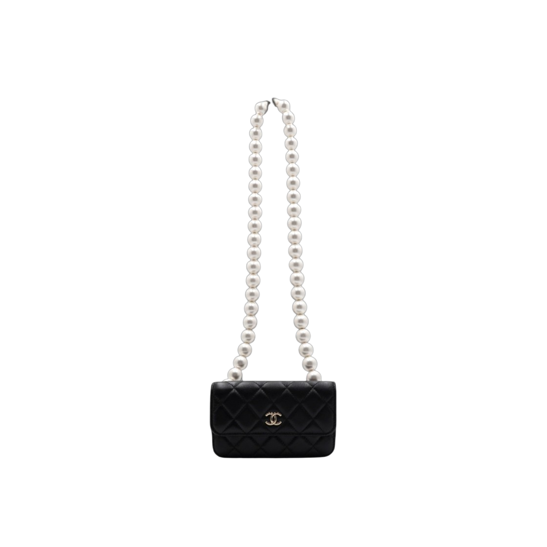 샤넬 AP1898 블랙 레더 펄 진주 체인 미니 플랩 여성 숄더백 겸 크로스백aa64340(Chanel AP1898 Black Leather Pearl Chain Mini Flap Shoulder Bag & Crossbody) - 1