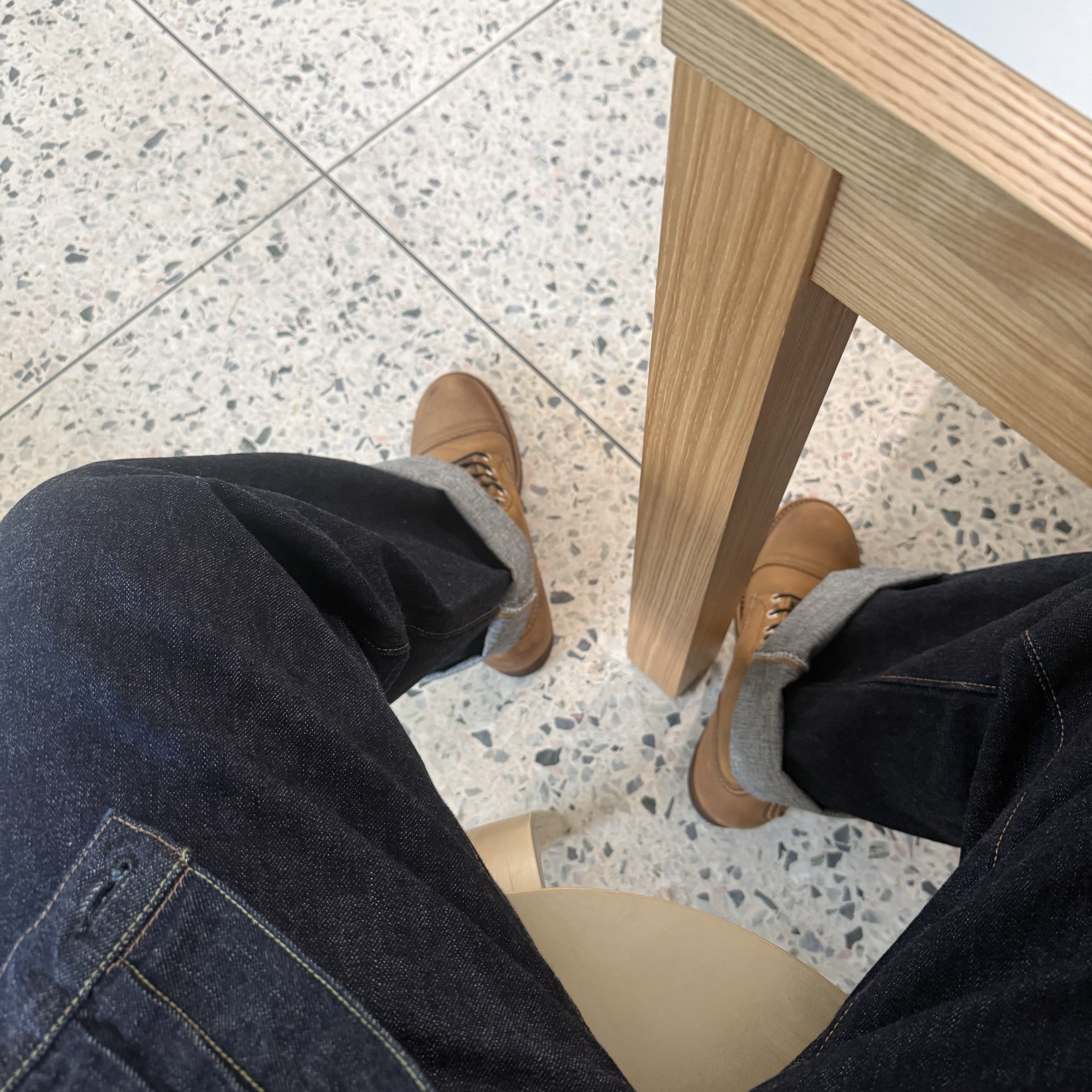 Red Wing Iron Ranger 8083 Hawthrone Muleskinner - D, Fullcount 0105W Wide Denim One Wash Indigo Blue 착용 스타일