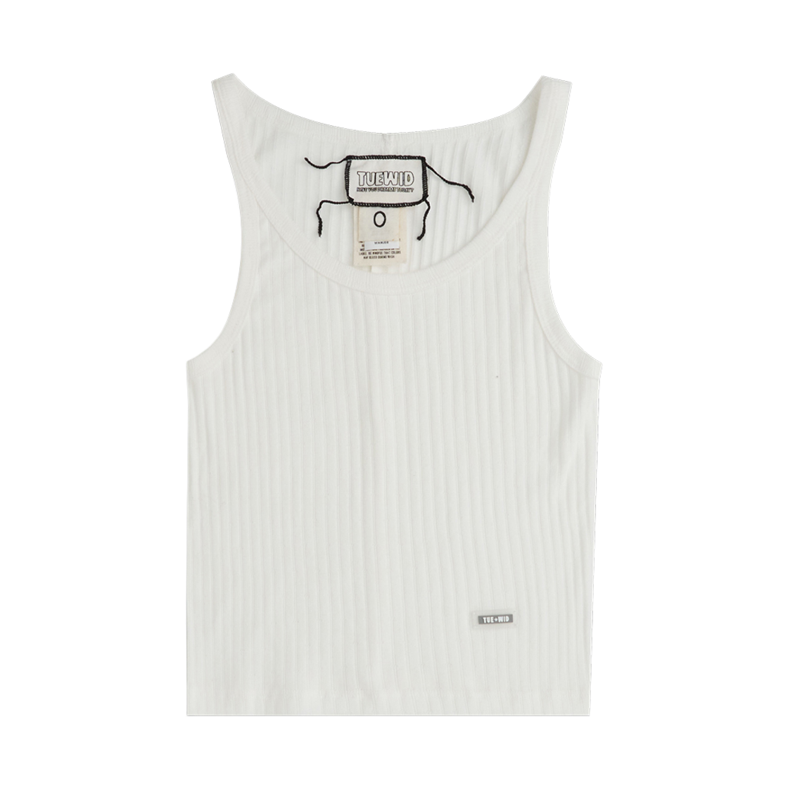 투위드 립 탱크탑나시 화이트(Tuewid Ribbed Sleeveless Tank Top In White)