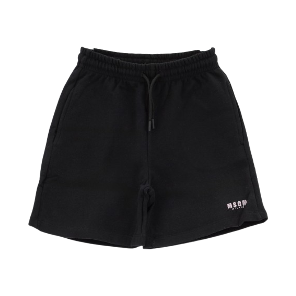 (키즈) 엠에스지엠 플리스 버뮤다 쇼츠 블랙 핑크((Kids) MSGM Fleece Bermuda Shorts Black Pink)