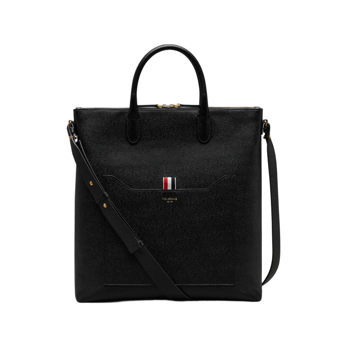 톰브라운 버티컬 툴 토트 페블 그레인 레더 블랙(Thom Browne Vertical Tool Tote in Pebble Grain Leather Black)