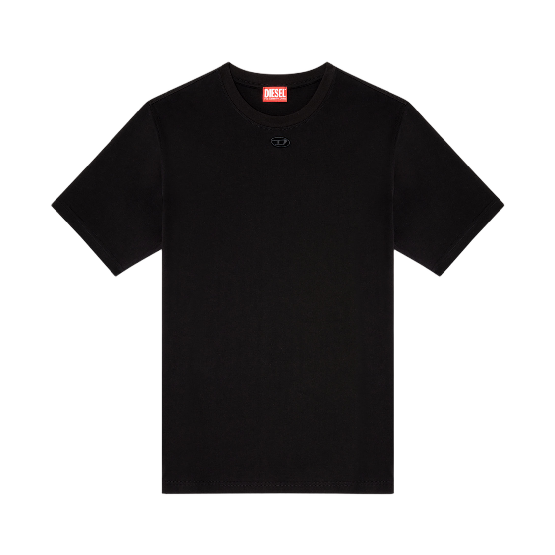A194200NIAX-9XX Diesel T-Shirt with Cut-Out Oval D Black