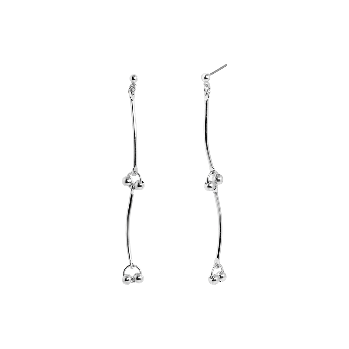 러브미몬스터 투볼 링크 체인 귀걸이 실버(lovememonster Two Ball Link Chain Earrings SILVER)