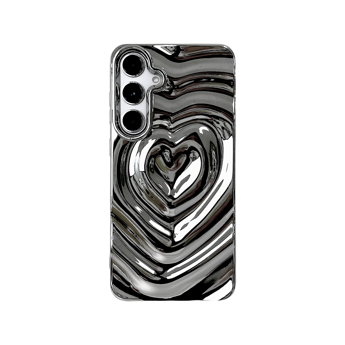 0041 NINETEENFRIDAY 3D Heart Case - Chrome (Galexy)