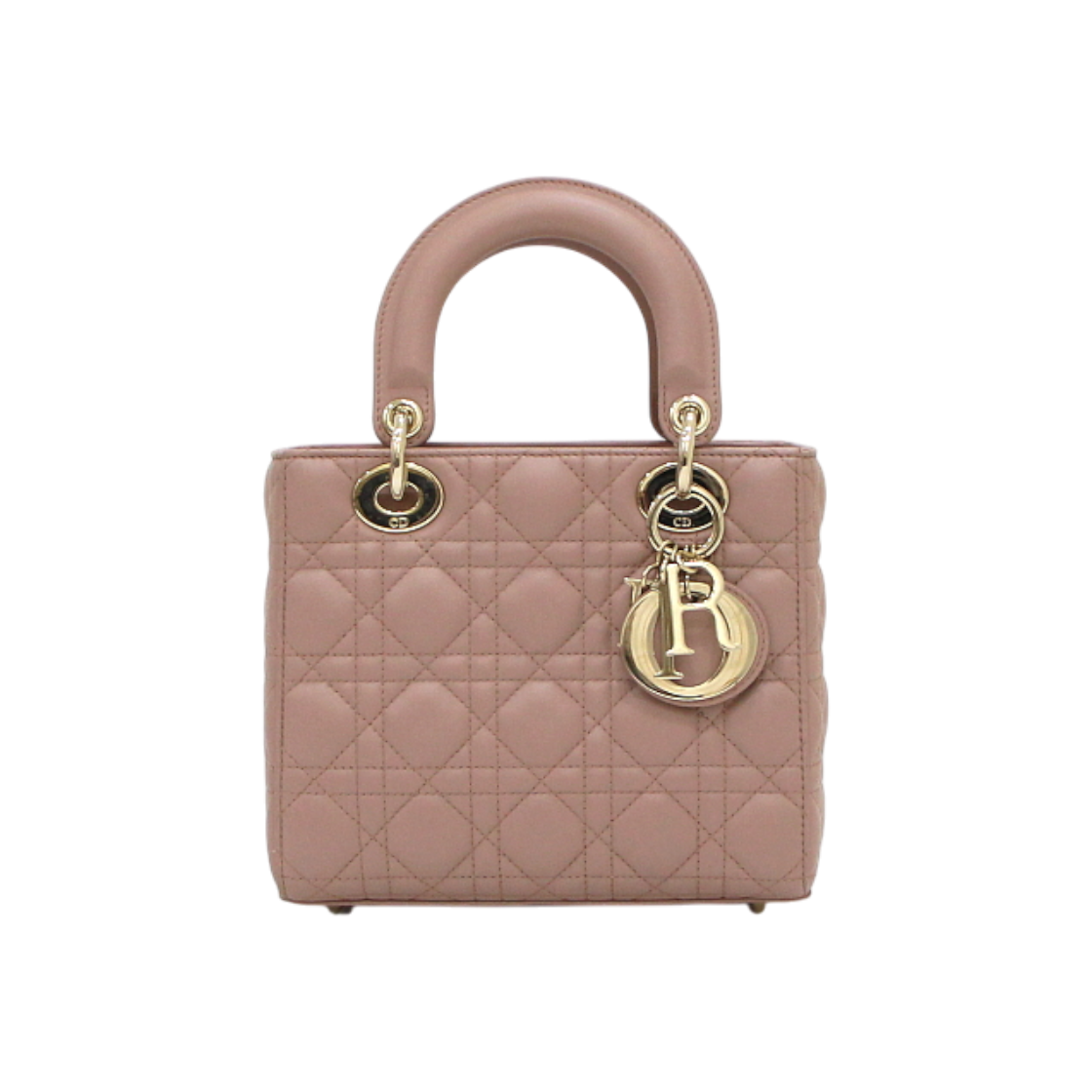 IT8SPWV7SQL8 Dior M0538OCAL Blush Lambskin Lady Dior Small MY ABCDIOR Gold-Tone Tote & Shoulder Bag