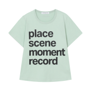 SLOW RECORD HOUSE Archive Typo T-Shirt Lime