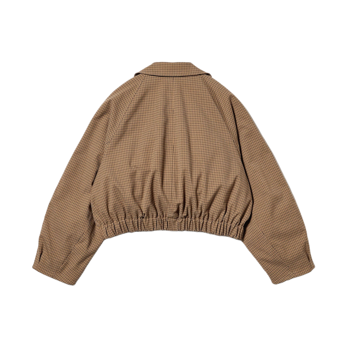 (W) GU x 로크 숏 트렌치 체크 코트 브라운((W) GU x Rokh Short Trench Check Coat Brown) - 2