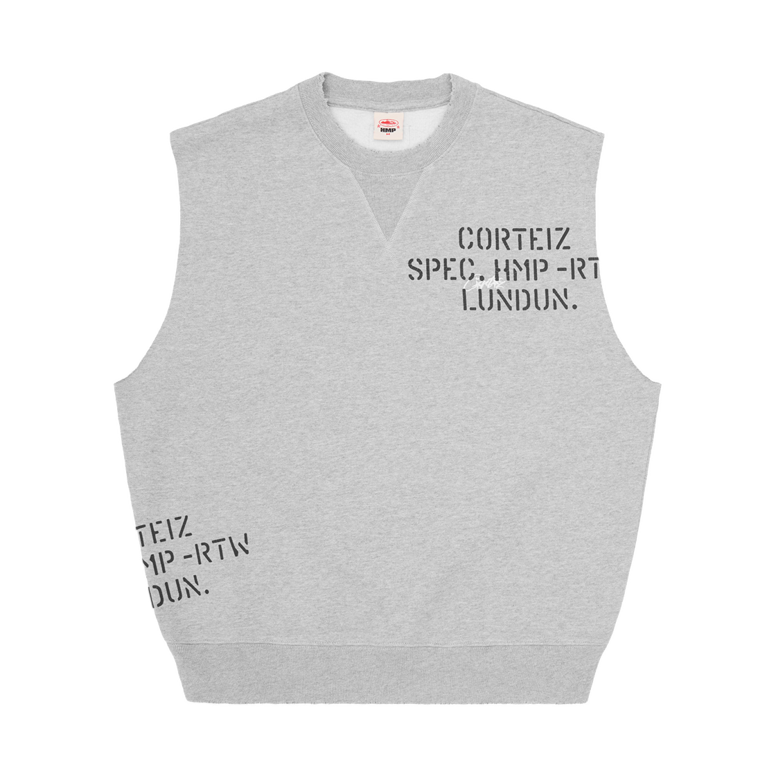 코르테이즈 HMP 스텐실 베스트 헤더 그레이(Corteiz HMP Stencil Vest Heather Grey)