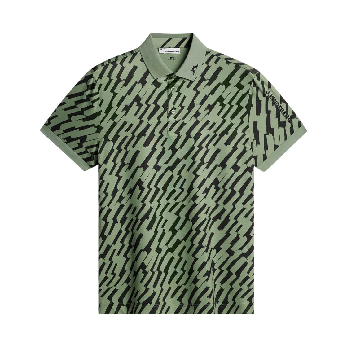 GMJT14652-M544 J.Lindeberg Tour Tech Print Polo Oak Green