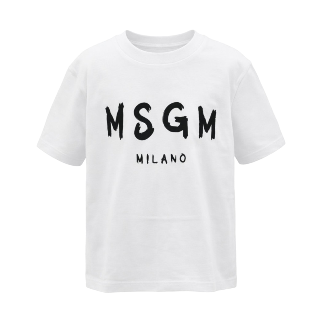 (키즈) 엠에스지엠 로고 코튼 티셔츠 화이트((Kids) MSGM Logo Cotton T-Shirt White) - 1