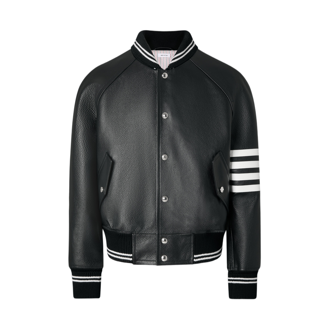 톰브라운 래글런 슬리브 오버사이즈 레더 블루종 블랙(Thom Browne Raglan Sleeve Oversized Leather Blouson Black)