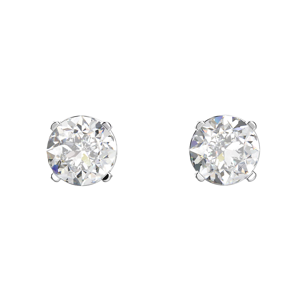 SW5408436 [20% 쿠폰] Swarovski Attract Stud Earrings Round Cut White Plated (쇼핑백 포함)